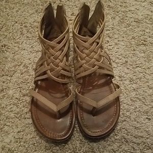Tan strappy sandals